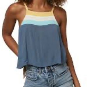 O'Neill Royan Tank Top Open Back Adjustable Strap Spaghetti Strap Small